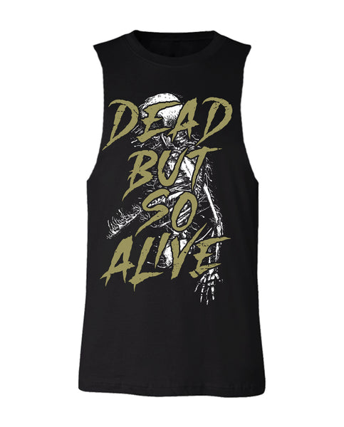 BT "DEAD BUT SO ALIVE" Custom Cut Muscle Tee