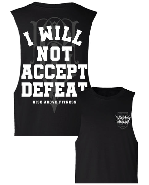 RAF X BT "DEFEAT" Women's Custom Cut Crop Muscle Tee