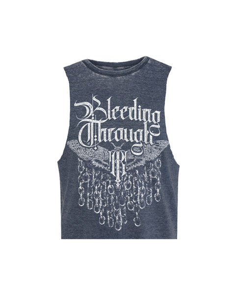 BT "MOTH" Women's Custom Cut Crop Muscle Tee