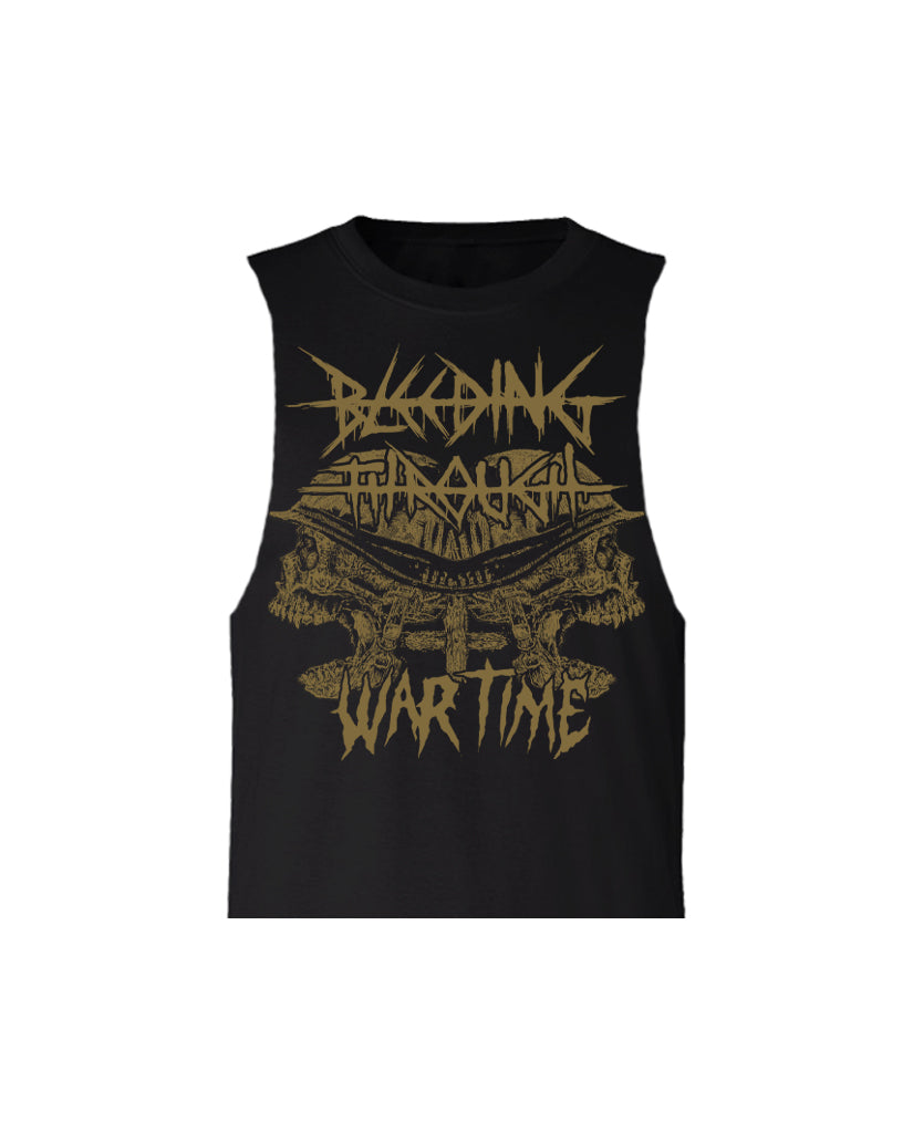 BT "WAR TIME" Women's Custom Cut Crop Muscle Tee