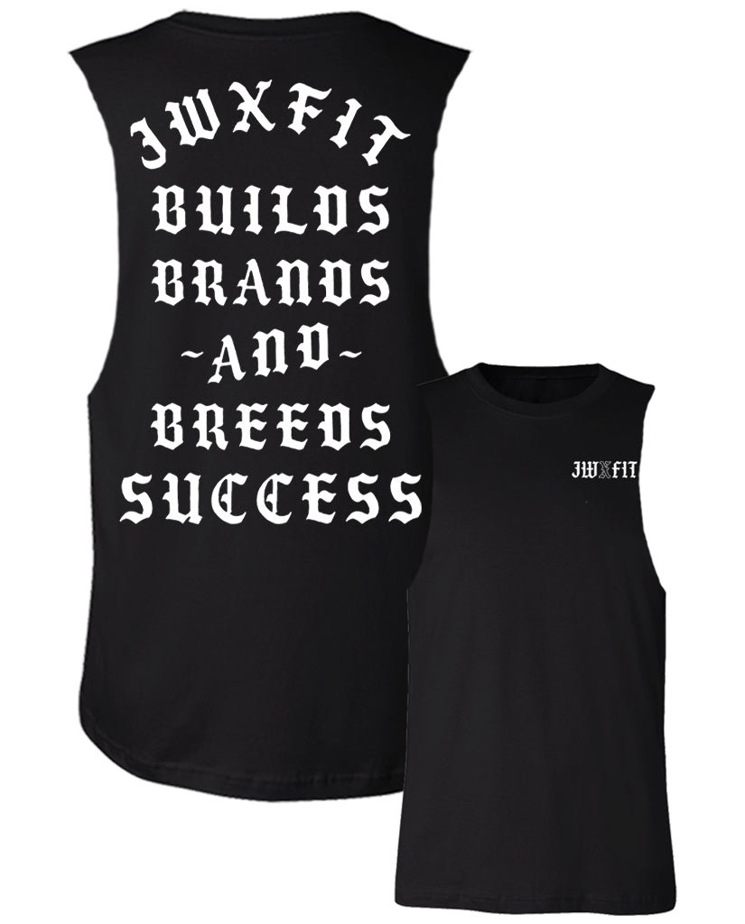 JW Fit "BUILDS BRANDS" Custom Cut Muscle Tee