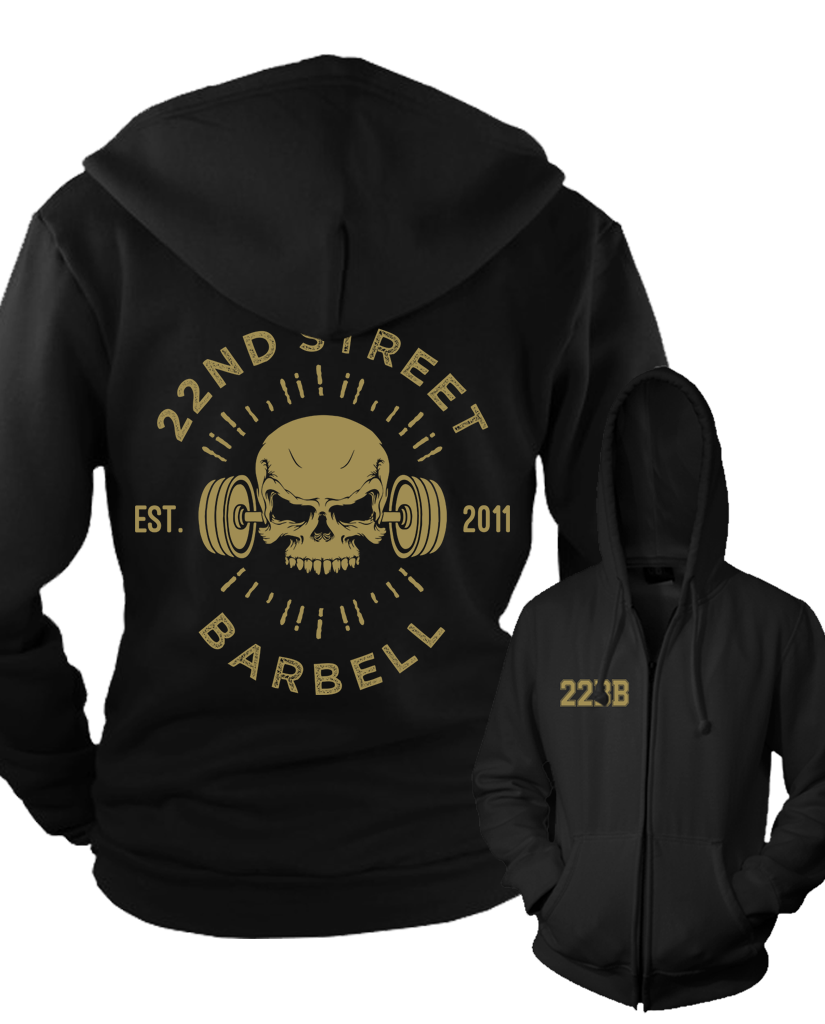 22BB "GOLD SKULL" Zip Up Hoodie